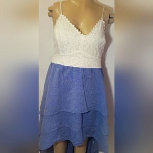 Denim and lace. Truth women Ruched dress.